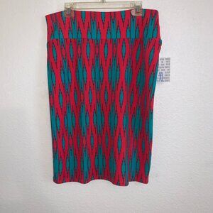 LulaRoe Orange & Green Pencil Skirt